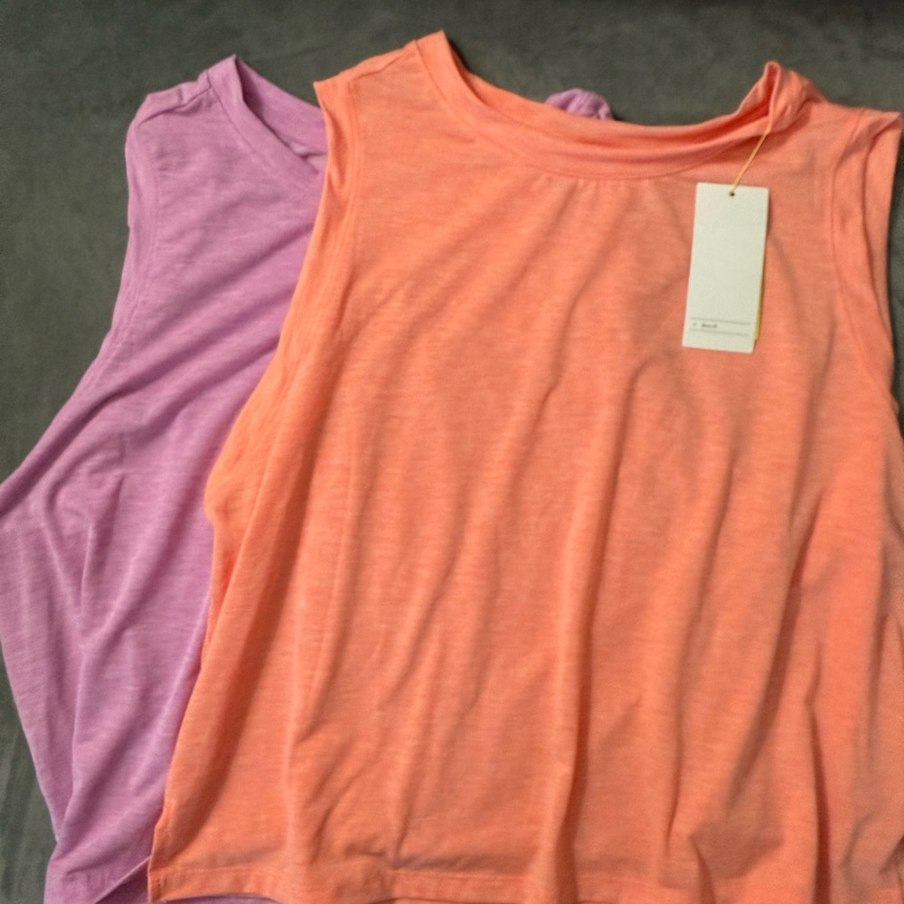 All in motion Sleeveless Peach and Lavender Tops